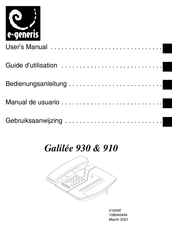 e-generis Galilee 910 Guide D'utilisation