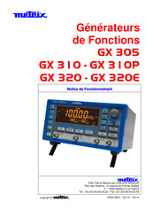 Metrix GX 310 Notice De Fonctionnement