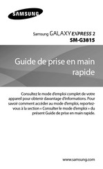 Samsung GALAXY EXPRESS 2 SM-G3815 Guide De Prise En Main Rapide