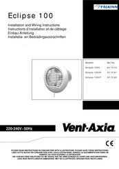 Vent-Axia Falkinn Eclipse 42 72 82 Instructions D'installation Et De Câblage