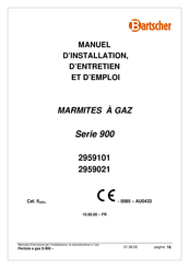 Bartscher 2959021 Manuel D'installation, D'entretien Et D'emploi