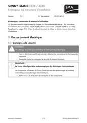 SMA Solar Technology SUNNY ISLAND 3324 Errata Pour Les Instructions D'installation