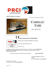 PRCI CARRELEC T180 Manuel D'utilisation Et D'entretien