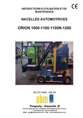 ABM ORION 1100N Instructions D'utilisation Et De Maintenance