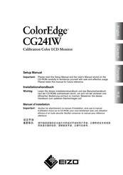 Eizo ColorEdge CG241W Manuel D'installation