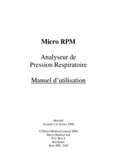 Micro Medical RPM Manuel D'utilisation
