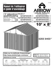 Arrow EZEE SHED EZ10872HVCRCC Manuel De L'utilisateur Et Guide D'assemblage