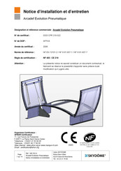 SKYDOME Arcadef Evolution Pneumatique Notice D'installation Et D'entretien