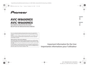Pioneer AVIC-W8600NEX Importantes Informations Pour L'utilisateur