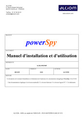 alciom powerSpy Manuel D'installation Et D'utilisation