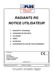 S. Plus RG Serie Notice Utilisateur