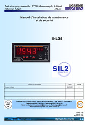 Loreme INL35 Manuel D'installation, De Maintenance Et De Securite