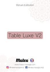 malea Table Luxe V2 Manuel D'utilisation