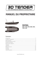 3D TENDER PATROL 860 Manuel Du Propriétaire