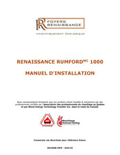 Foyers Renaissance RENAISSANCE RUMFORD 1000 Manuel D'installation