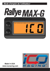 iCO Racing Rallye MAX-G Mode D'emploi De L'utilisateur
