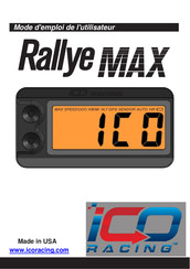 iCO Racing Rallye MAX Mode D'emploi De L'utilisateur