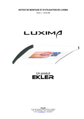 EKLER LUXIMA Notice De Montage Et D'utilisation