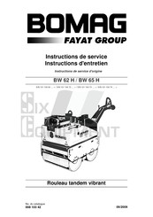 Fayat Group BOMAG BW 62 H Instructions D'entretien