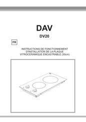 DAV DV20 Instructions De Fonctionnement