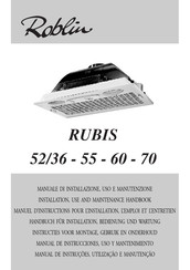 ROBLIN RUBIS 70 Manuel D'instructions Pour L'installation, L'emploi Et L'entretien