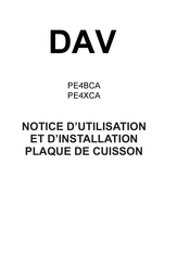 DAV PE4XCA Notice D'utilisation Et D'installation