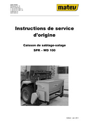 matev SPR-WD 100 Instructions De Service D'origine