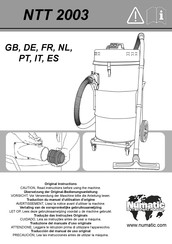 Numatic NTT 2003 Traduction Du Manuel D'utilisation D'origine