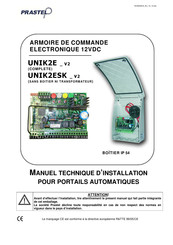 PRASTEL UNIK2E Manuel Technique D'installation