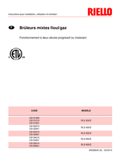 Riello RLS 500/E Instructions Pour Installation, Utilisation Et Entretien