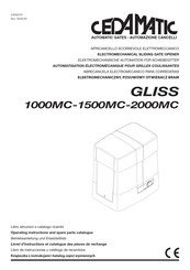 cedamatic GLISS 1000MC Livret D'instructions Et Catalogue Des Pieces De Rechange