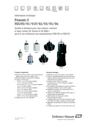 Endress+Hauser Prosonic S FDU90 Information Technique