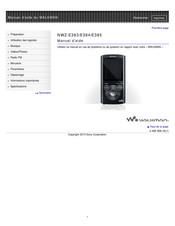 Sony Walkman NWZ-E384 Manuel D'aide