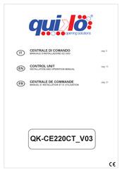 quiko QK-CE220CT Instructions Pour L'installation Et Manuel Du Propriétaire