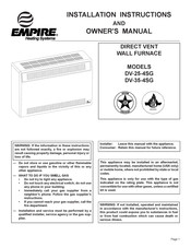 Empire Heating Systems DV-35-4SG Instructions Pour L'installation Et Manuel Du Propriétaire