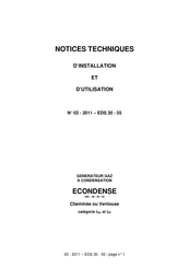 COLLARDTROLART ECONDENSE 450-30 Notice Technique
