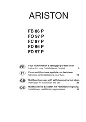 Ariston FB 86 P Instructions Pour L'installation Et L'emploi