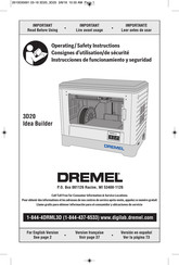 Dremel 3D20 Consignes D'utilisation/De Sécurité