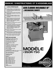 General 350R-T50 Manuel D'instructions Et D'assemblage