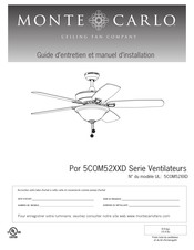 monte carlo 5COM52 D Serie Guide D'entretien Et Manuel D'installation