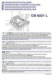 FERPORT CB 8221 L Instructions Pour L'utilisation Et L'installation