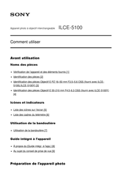 Sony ILCE-5100 Comment Utiliser