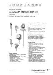 Endress+Hauser Liquiphant M FTL51 Informations Techniques