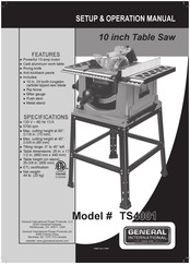 General International TS4001 Manuel D'instructions Et D'assemblage