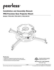 PEERLESS Precision Gear PRG-UNV-S Instructions D'installation Et De Montage