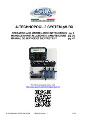 aqua A-TECHNOPOOL 3 SYSTEM pH-RX Manuel De Service Et D'entretien