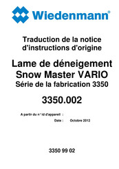 Wiedenmann 3350.002 Traduction De La Notice D'instructions D'origine