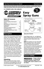 CHAMPBELL HAUSFELD Easy Spray Guns Instructions D'utilisation Et Manuel De Pièces