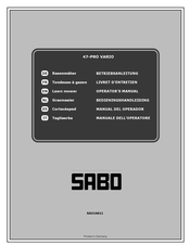 Sabo SAU16611 Livret D'entretien