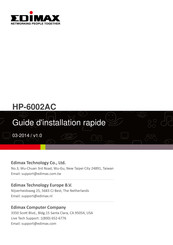 Edimax HP-6002AC Guide D'installation Rapide